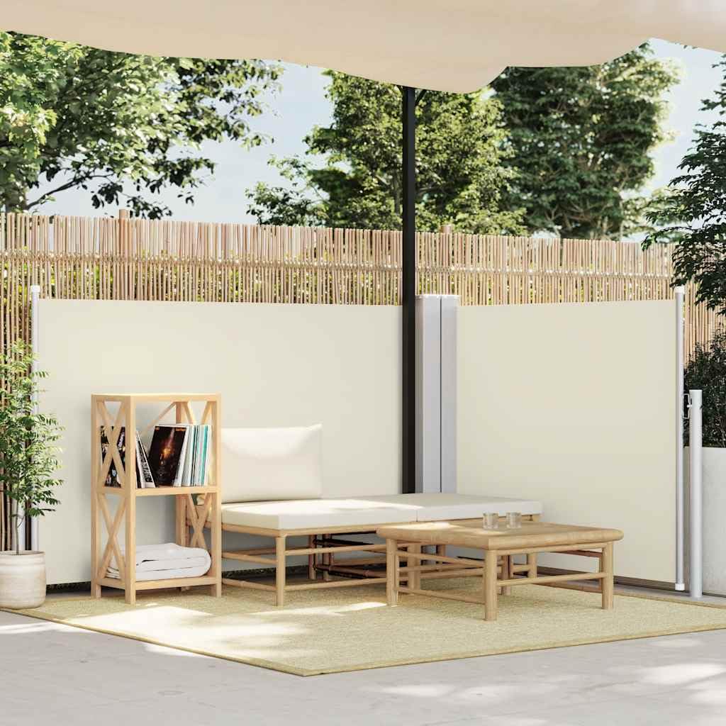 Store latéral extensible crème 120x1000 cm pour protection terrasse et jardin