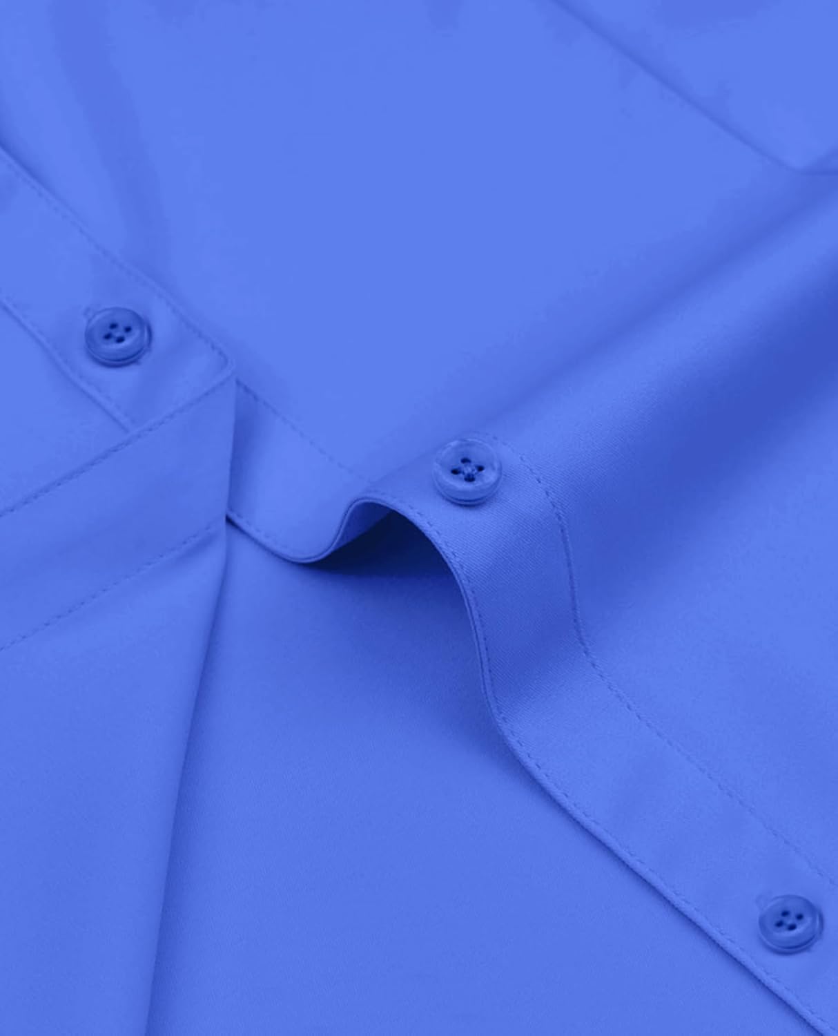 siliteelon Womens Classic-Fit Dress Shirts Long Sleeve Button Down Wrinkle-Free Stretch Solid Casual Work Office Blouse Top - Image 4