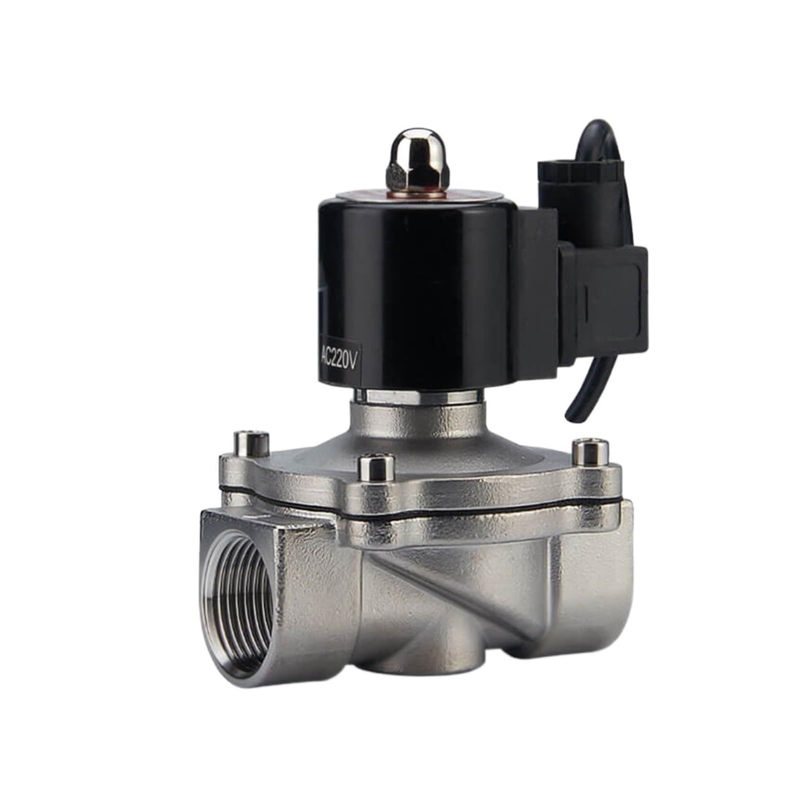 Gqnblvhzupdm Bsp Electric Ball Valve 1/2" 1" 2"Solenoid Valve Dn15-65 Stainless Steel Underwater Waterproof Normally Closed Water Air For Fountain Pond(Dn25,,Onecolor)