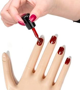 Practice Hand for Acrylic Nails - Detachable Fingers Silicone Nail Practice Hand - Flexible Nail Hand Practice Model for Manicure Nail Art