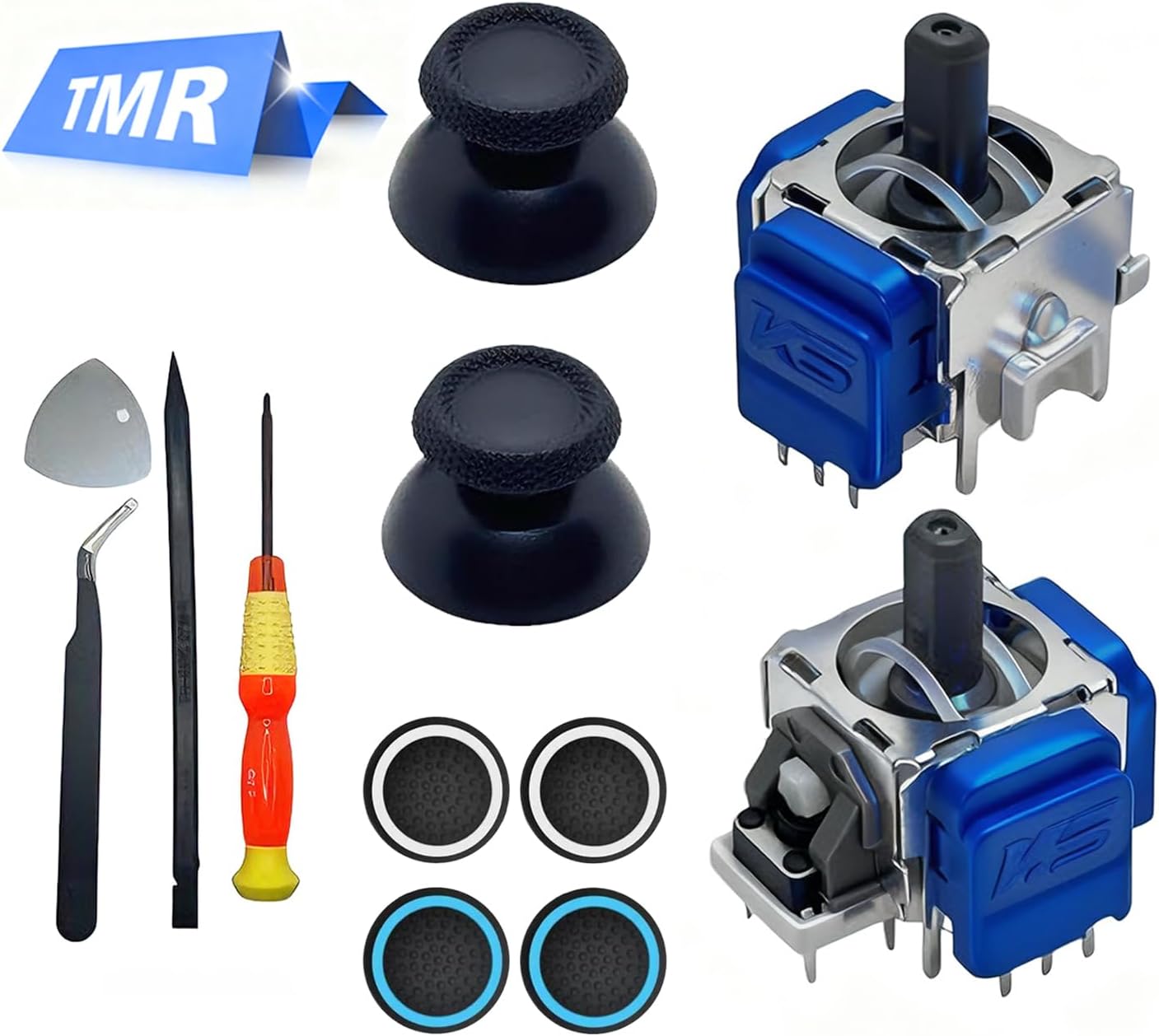 2-Pack TMR Joystick Replacement Kit for DualSense PS5 controller / PS5 Edge Controller, Upgrade Anti-Drift Analog Thumbstick,TMR Analog Thumb Joystick Repair Tool kit