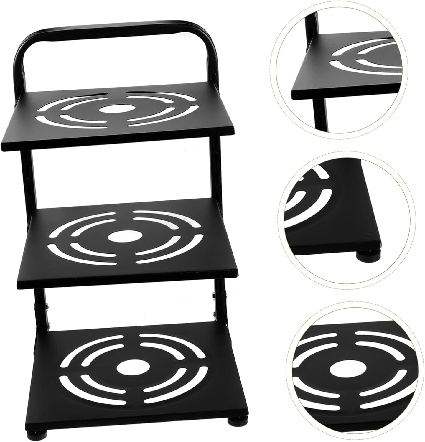 OUNONA Multifunctional Adjustable Pot and Pan Rack Kitchen Organizer for Cabinet Storage Space-saving Shelf for Cookware and Spice Bottles Compact Design for Home Use