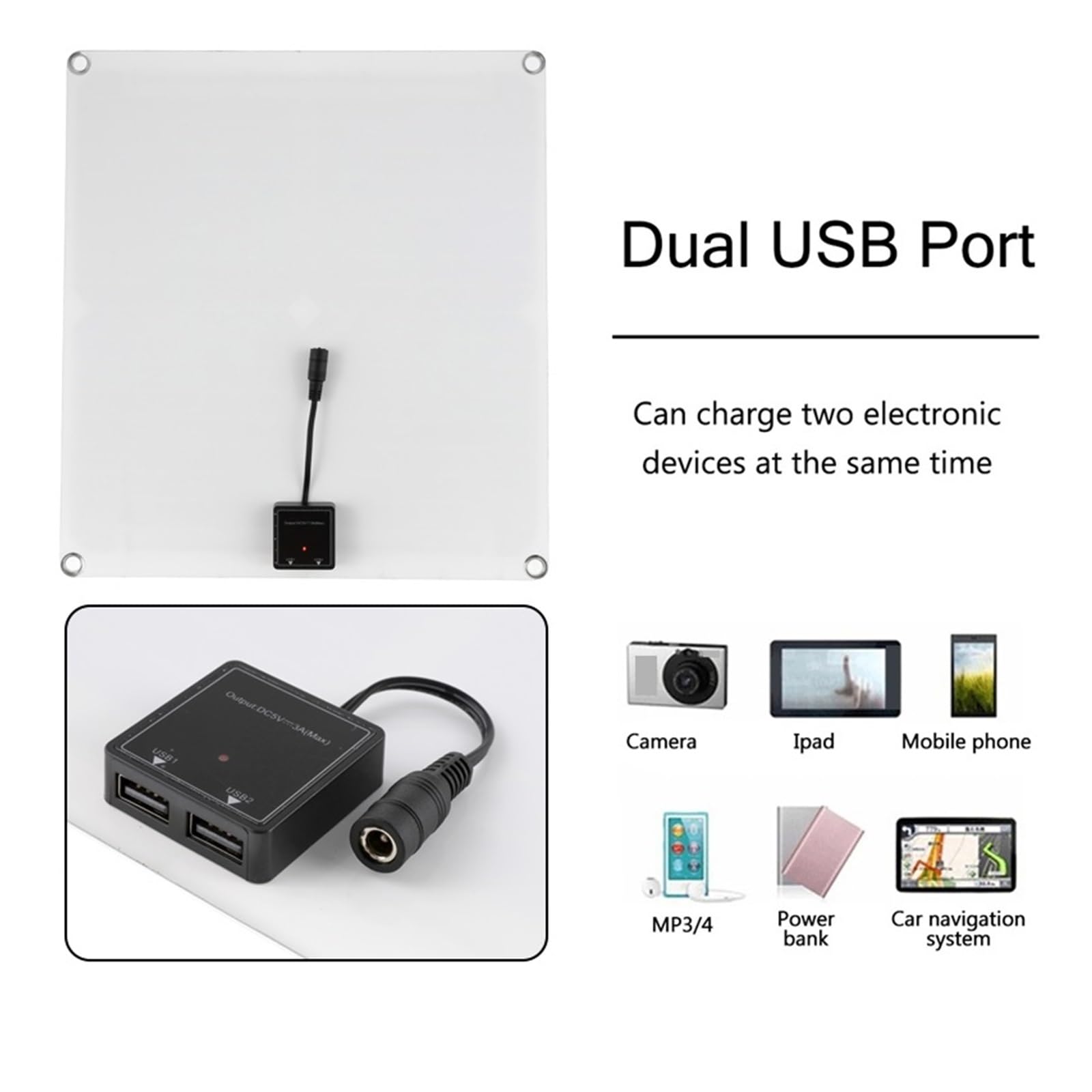 Kit de panel solar con controlador Cargador energía portátil USB for batería banco Camping Car Boat RV Placa Salida Ideal(200W Solar Panel)