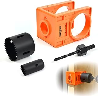 ANGELSWORD Door Lock Installation Kit, High Carbon Steel Hole Saw Set for Drilling Wooden Doors, Installing Deadbolt and Knob