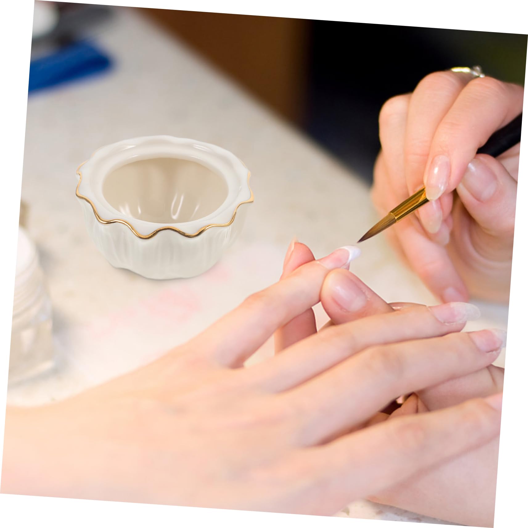 Healeved 3pezzi Coppetta Ceramica Per Unghie Contenitore Manicure Per Polveri Piccola e Creativa Design Elegante e Resistente Utile Per Nail Art e Pulizia