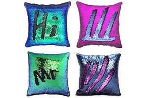MOCOFO 4-Pack Sequin Pillow 16" Sensory Decorative Pillow Case for Kids