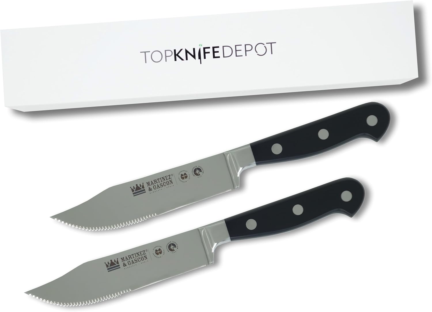Wayne Steak Knife and Fork Set – Serrated Blade – POM Resin Handle - The Perfect Tools for Enjoying your BBQ - Made in Spain