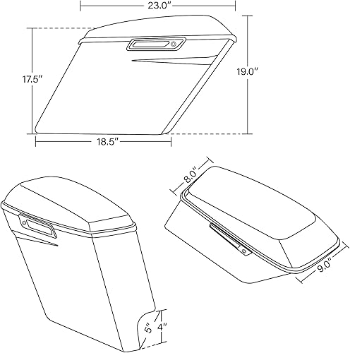 Miniatura 8 de TCMT Alforjas extendidas de 5 pulgadas para Harley Touring CVO Road Glide Road King Street Glide Electra Glide Ultra Classic 2014-2023