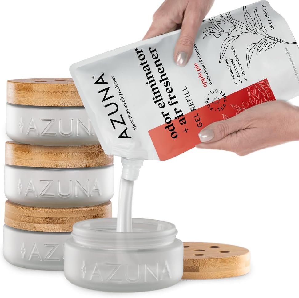 Azuna Air Freshener & Odor Eliminator Gel Room Kit - Apple Pie, 4 room
