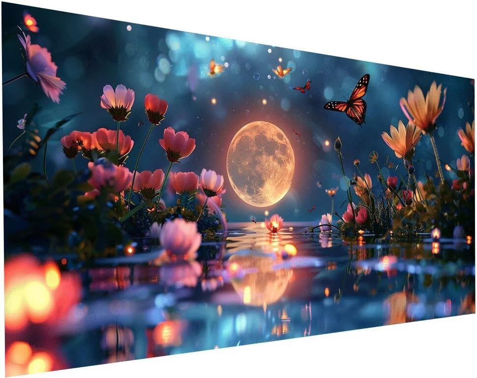Broderie Diamant Kit Complet sans Manque, Grand Diamond Painting Paysage Toile Haute Définition