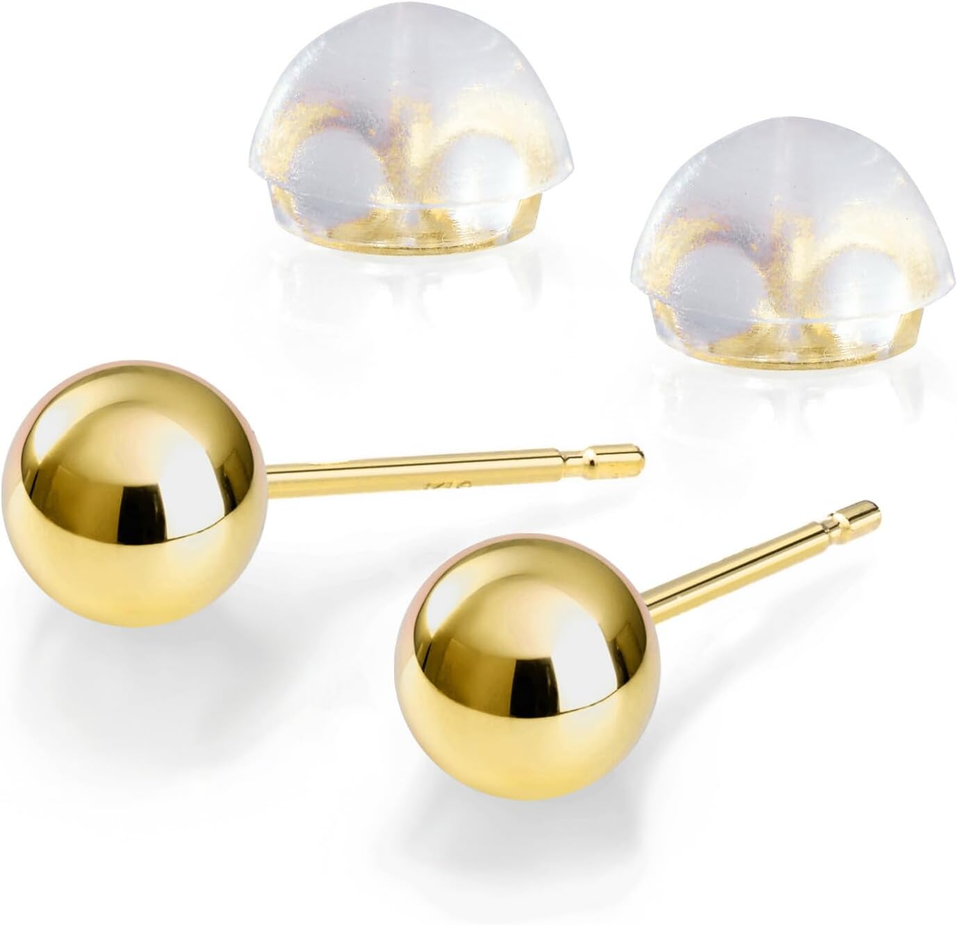 神秘の宝石ルチルクオーツ4mmピアス K18YG 0030 ビズー公式  