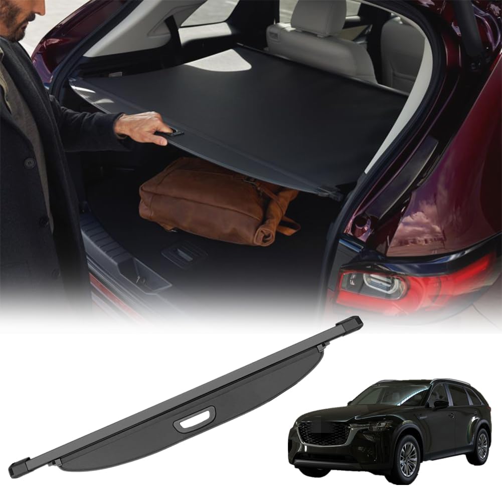 Compatible with 2026 2025 2024 Mazda CX-90 CX-70 Rear Cargo Security Shade Cover Luggage Security Shield Shade Retractable Storage Cargo Cover