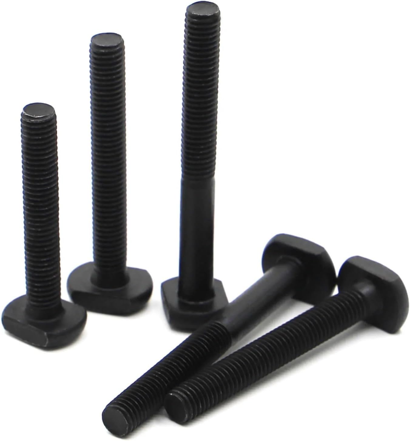 M6 M8 M10 M12 Black Carbon Steel T Shape Screw Threaded Rod Clamping Cap Bolt T-Slot T-Head Bolts GB37(M8 2pcs,30mm)