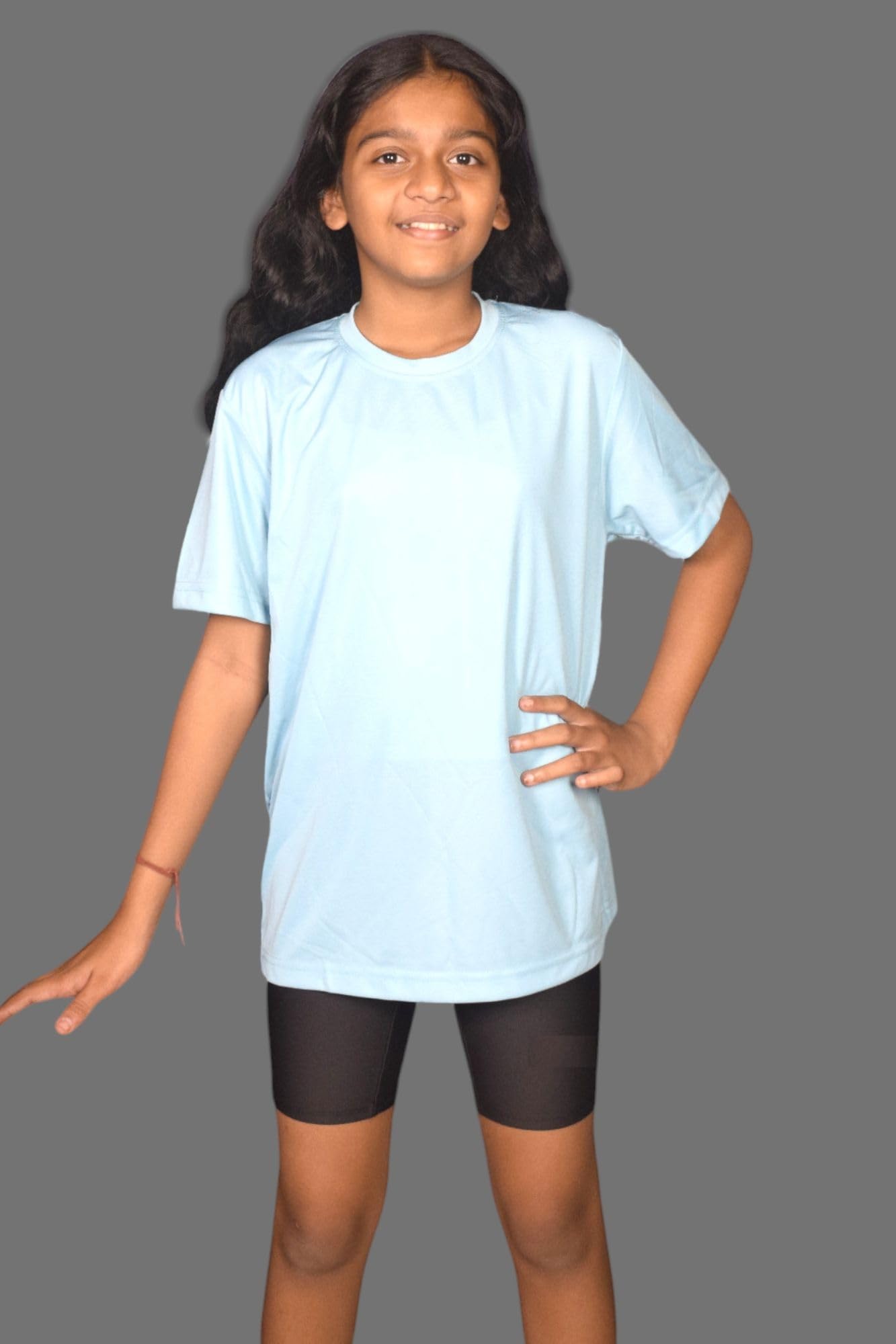 Aqua Holic Spandex Girls's Regular Fit Tights With Half Sleeves Tshirt | Adjustable, Quick Drying Set for Swimming, WaterParks, Surfing & Other Sports - Light Blue - 14-15 Years 3