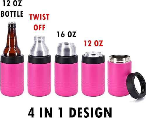 Miniatura 3 de Clear Water Home Goods - Enfriador de bebidas de acero inoxidable de doble pared aislado al vacío de 12 onzas - Recubierto en polvo rosa - Paquete