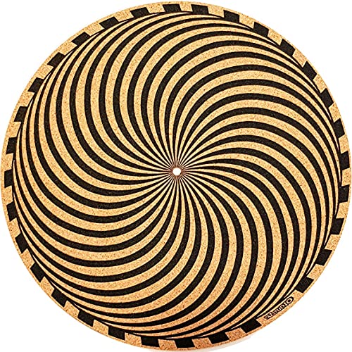 TazStudio Cork Turntable Mat for Better Sound Support on Vinyl LP Record Player - Original Geometric Design - Storm Art [3mm Thickness]-m2 - Thumbnail 6