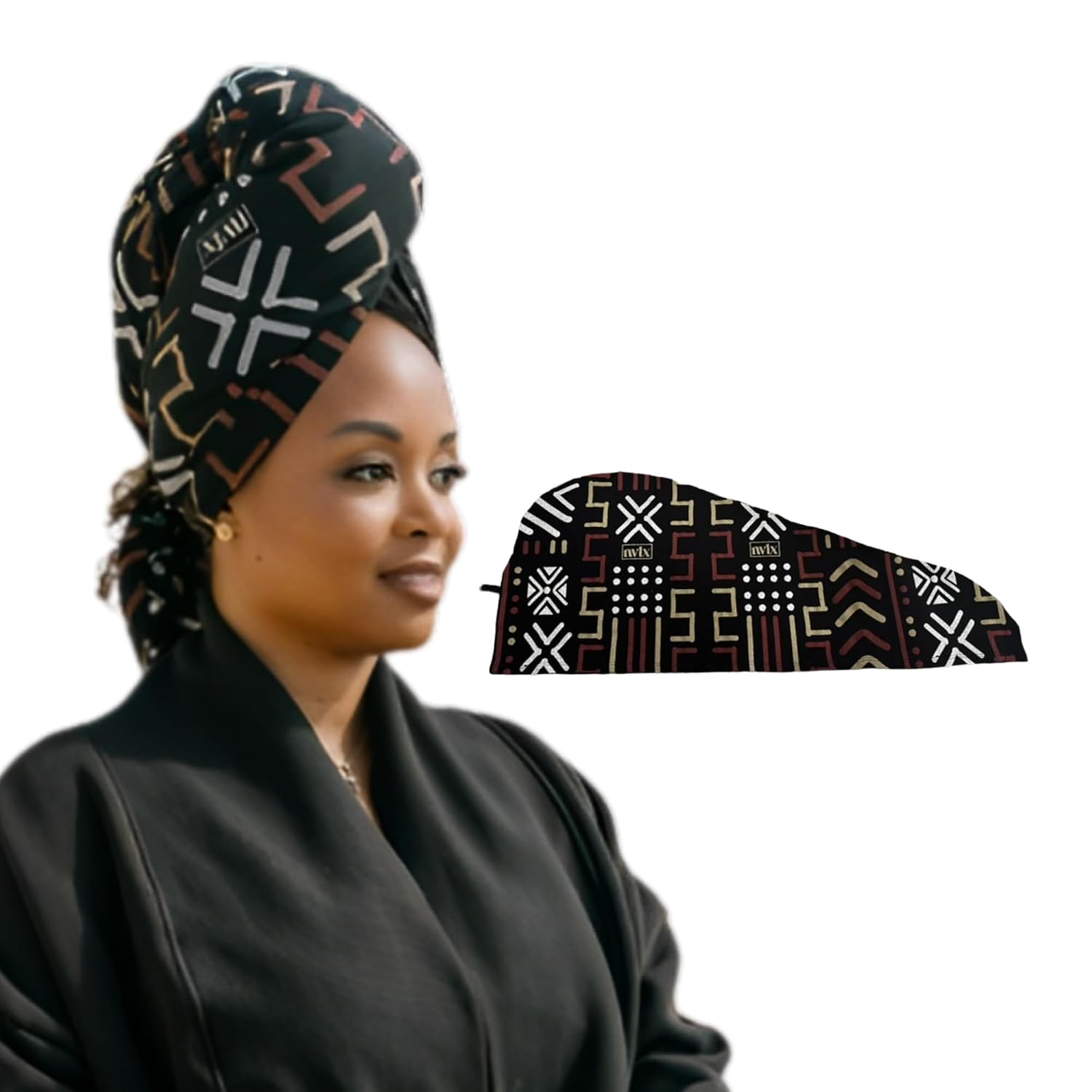NVLX LABS Cotton Hair Towel Wrap for Curly Hair & Locs, 31 x 12 Inch