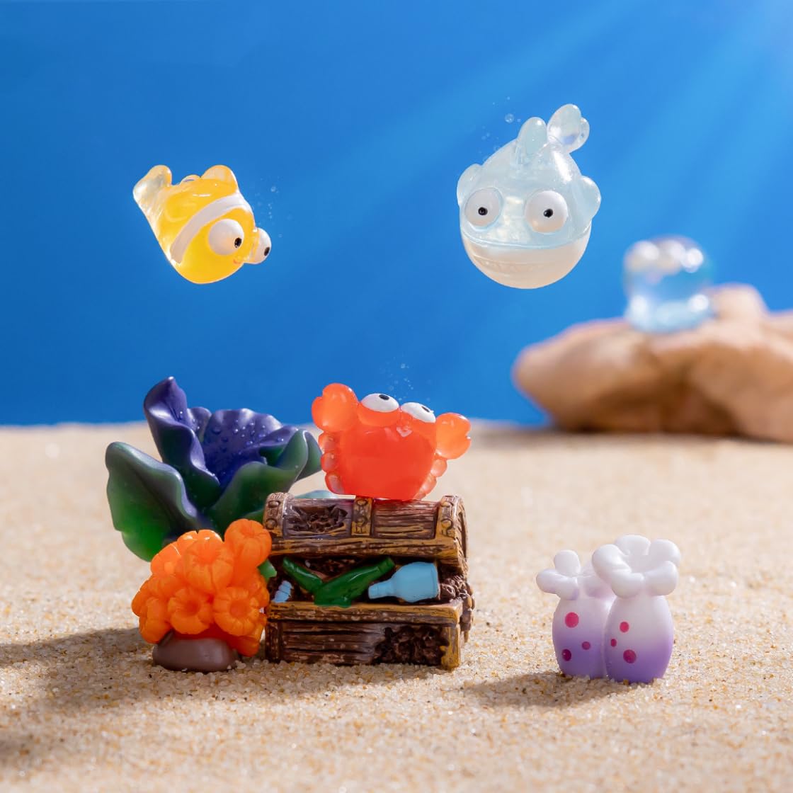 Amazon.co.jp: HyzaPhix ミニチュア 置き物 マイクロ 樹脂 サンゴ 魚