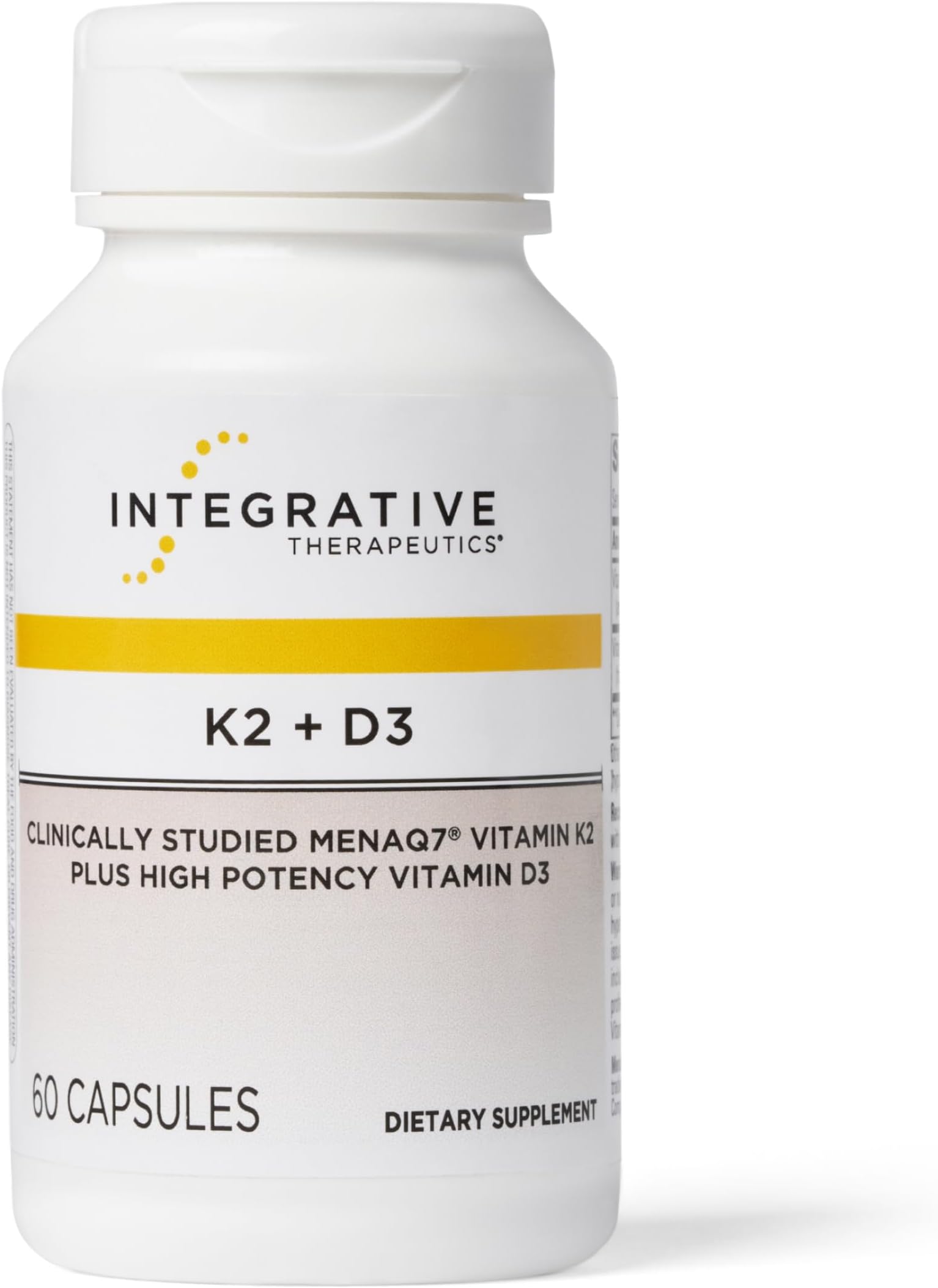 K2 + D3 - Supplement for Heart Health & Bone Strength* - Daily Vitamins for Calcium Absorption - Supports Vitality - Gluten-Free - Third-Party Tested - 60 Count (60 Servings)