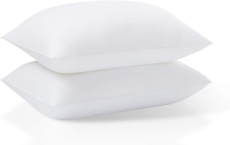 Acanva Basic Bed Pillow Soft Rest Cushion Stuffer for Sleeping, Queen, White 2 Count