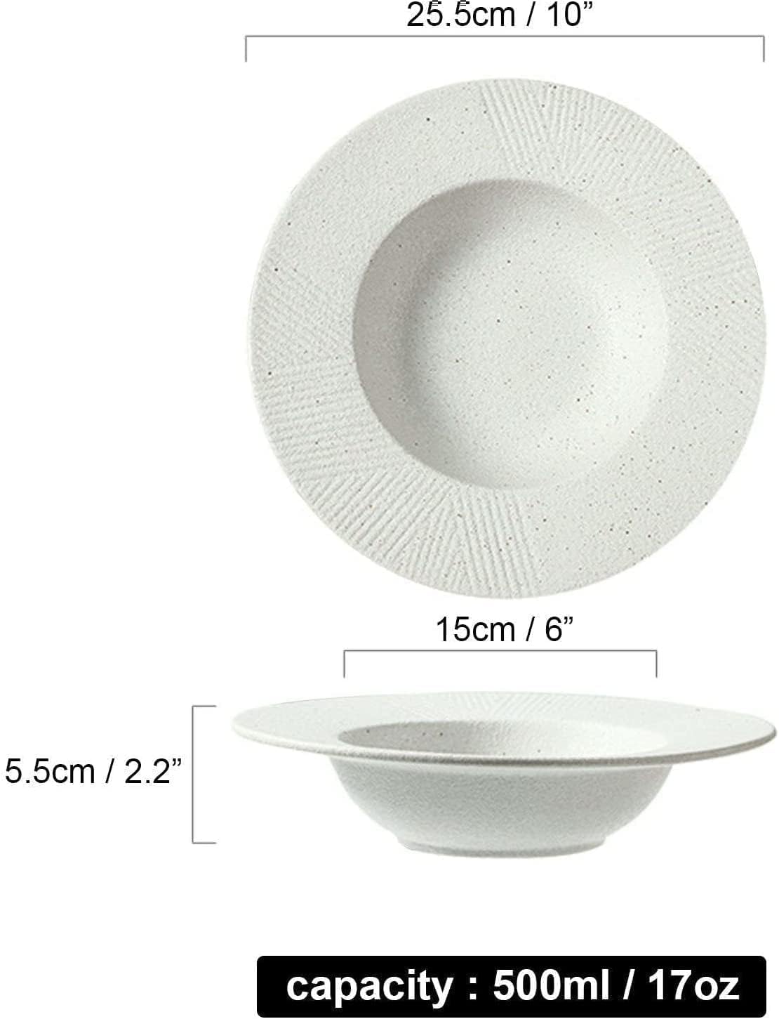 Bowls, Soup Bowls， Ceramic BowlSoup Bowl,Rice Bowl,reakfast Bowl,Large Soup Plate with Rim, Set of 1, Ceramic Pasta Bowl with Rim, Kitchen Serving Salad Bowl, Microwave Bowl Oven Safe-gray-25.5x25.5x5