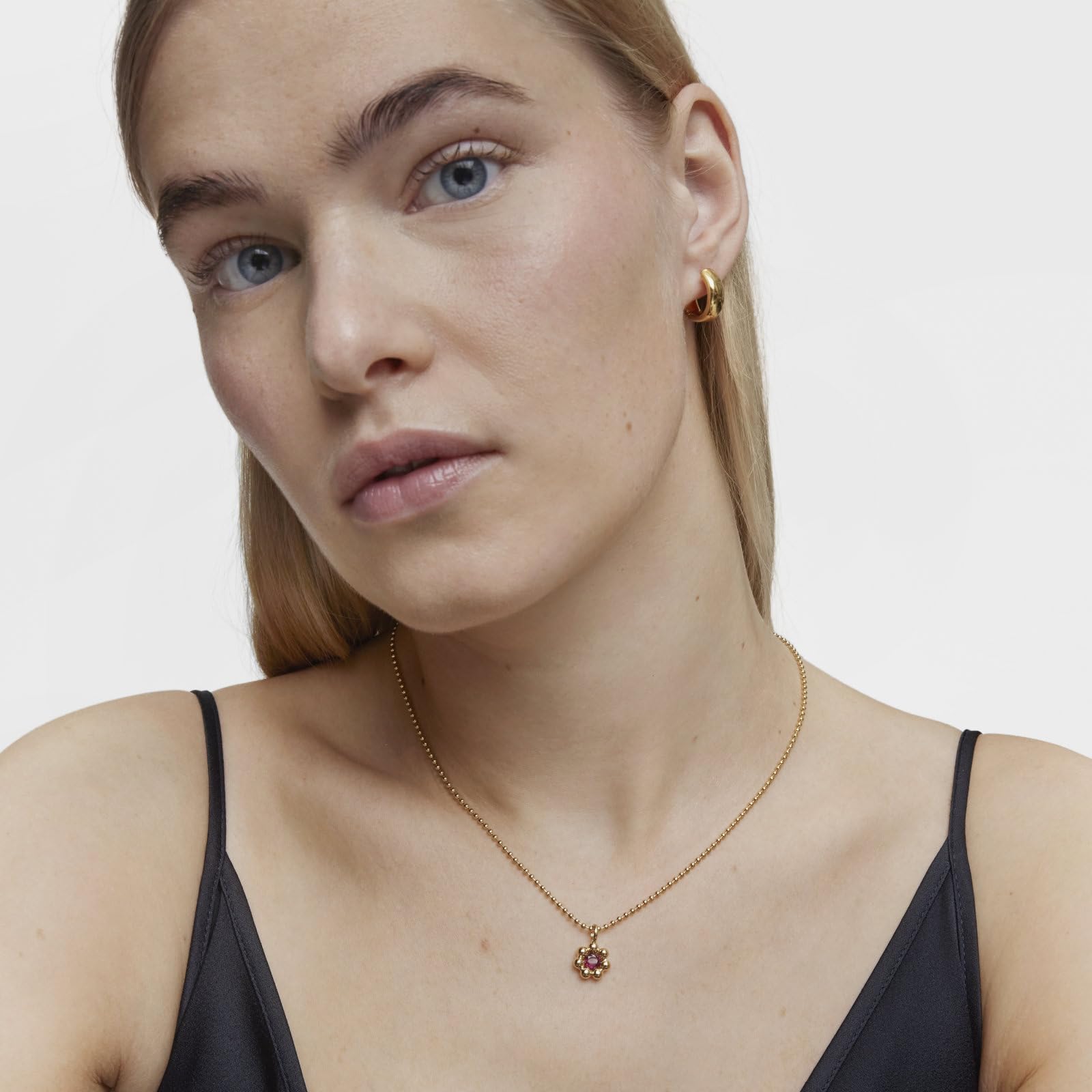 TOUS Gargantilla para Mujer con Baño de Oro de 18 Kt sobre Plata de Primera Ley con Bolas, 45 cm de Largo,Colección Basics