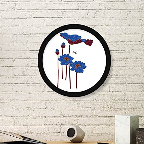 Cadre en bois rond lotus bleu : idée cadeau décoration maison
