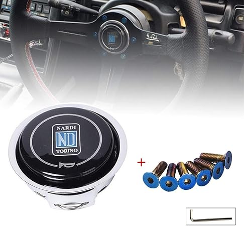 Amazon ユニバーサルカーインテリアパーツndホーンカバーメタル プラスチック変更車のホーンボタンレーシングカーのステアリングホイールホーンカバー Color With Screw A ステアリング ハンドル 車 バイク