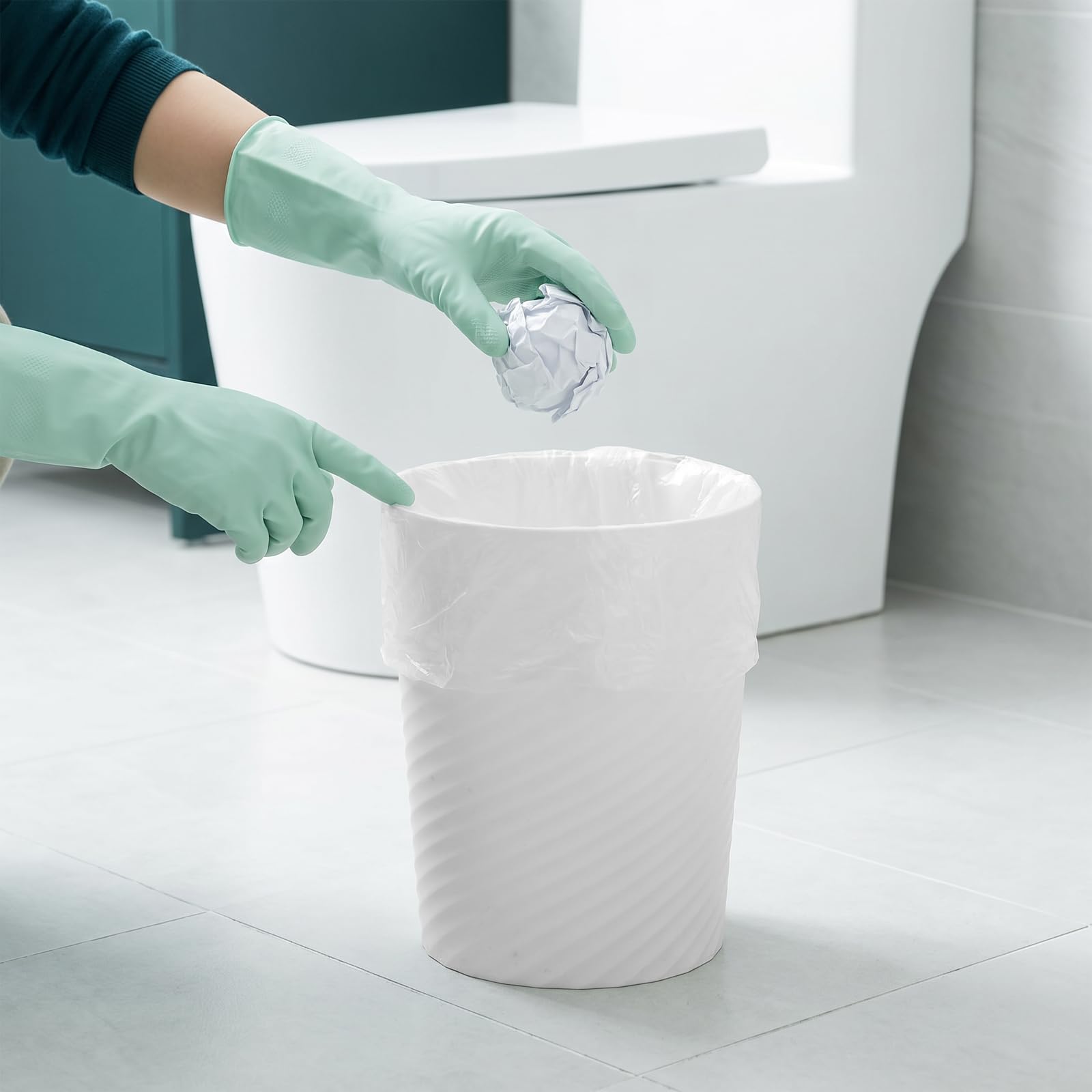 1000 Stück kleine, transparente Müllbeutel, 2-4 Gallonen Müllbeutel, Damenbinden-Entsorgungsbeutel, geruchlose Hygiene-Müllbeutel für Badezimmer, Büro, Küche, 45 x 50 cm, 10 Rollen