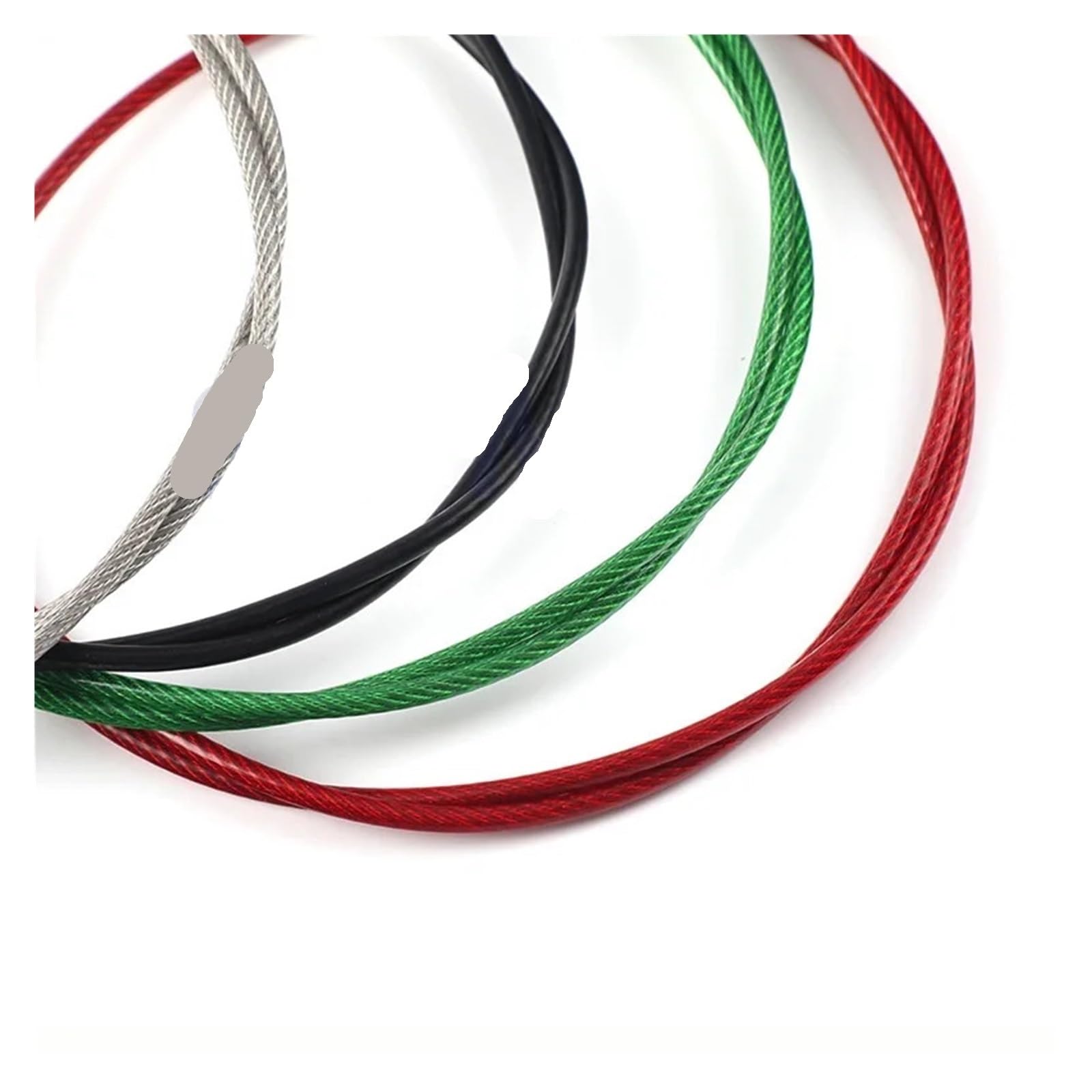 Drahtseil 1,5/2/3/4/5/6 mm Edelstahl-Anschlagseil-Kabelhebebaugruppen mit befestigten Ösenschlaufen, die Wäscheleine beschichten Für String Light Suspension(Green,10M,5mm)
