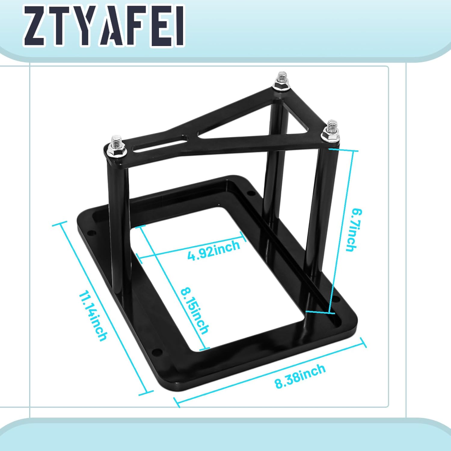 Universal Battery Tray & Hold Down Kit - Billet Aluminum Trunk Relocation Box for Optima Racing Battery Red/Yellow/Blue Top 34/34R/34/78/D34/D34/78/34M/D34M(Silver) (Black)