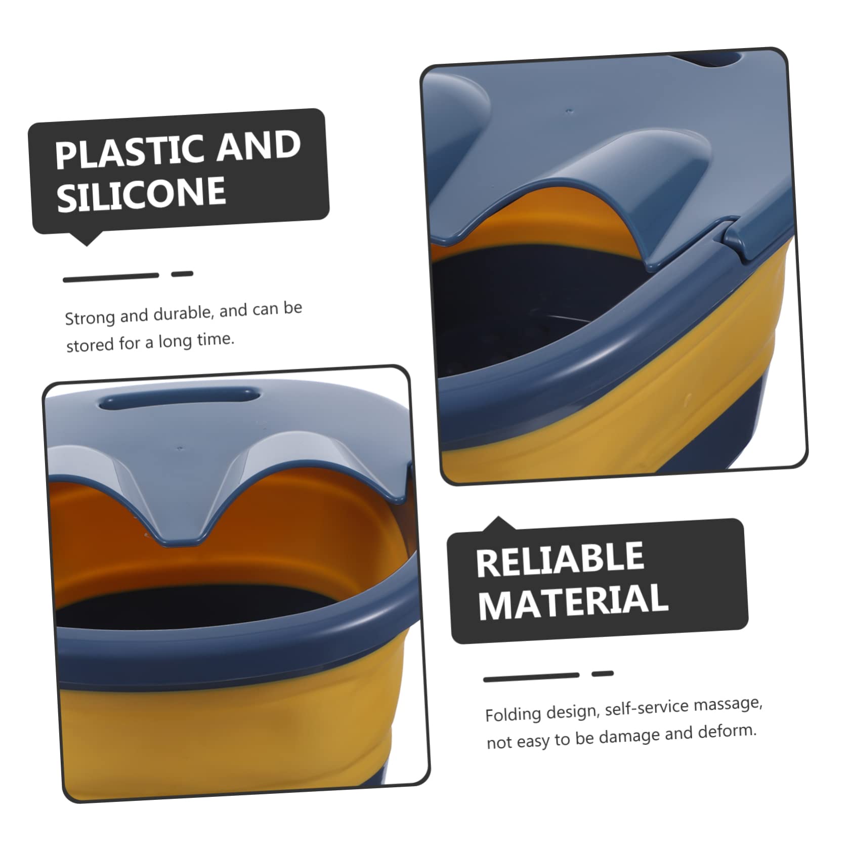 Secchio Bagno Pieghevole per Pediluvio, Design a Botte Blu | Uso Domestico e Outdoor, Plastico Silicone, Facile da Riporre, Supporto Stabile