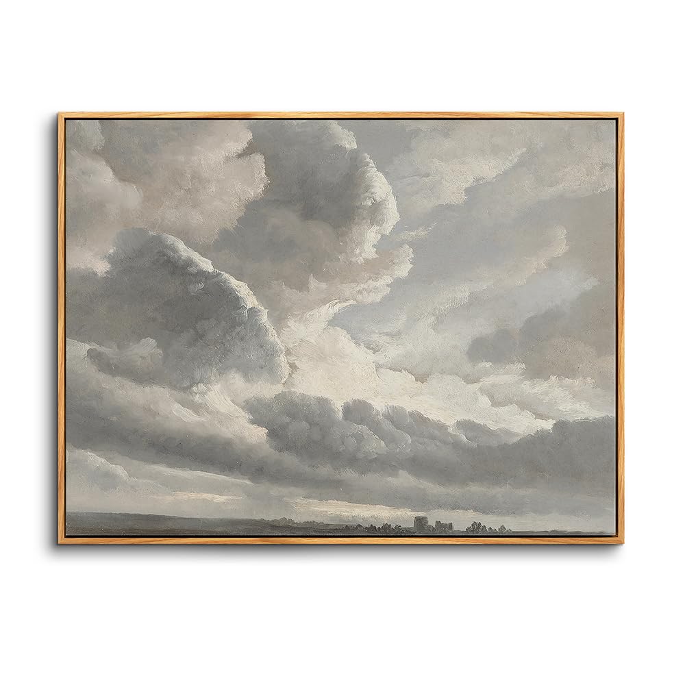 hyidecorart Cuadros Decoracion Dormitorios con Marco Madera, 20x25 cm Vintage Lienzos Decorativos Pared Salon, Cuadros Pequeños Decoracion Pared Vista Natural Atardecer, Wall Art Comedor Pasillo Baño