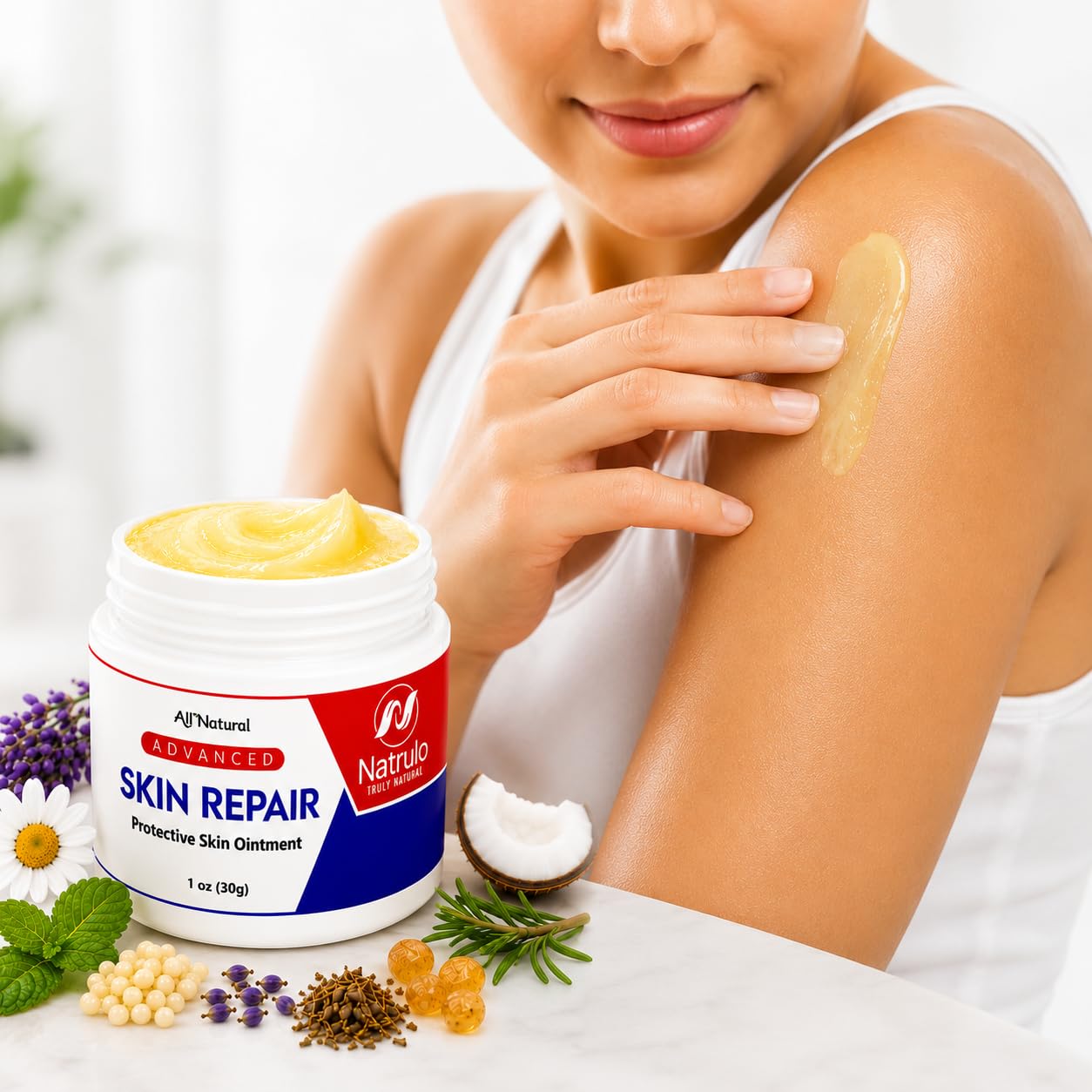 Skin Healing Cream – Natural All Purpose Calendula Balm – Intensive Moisturizing Cream for Dry, Irritated Skin – Barrier Support Ointment with Olive Oil, Shea Butter & Beeswax – Made in USA