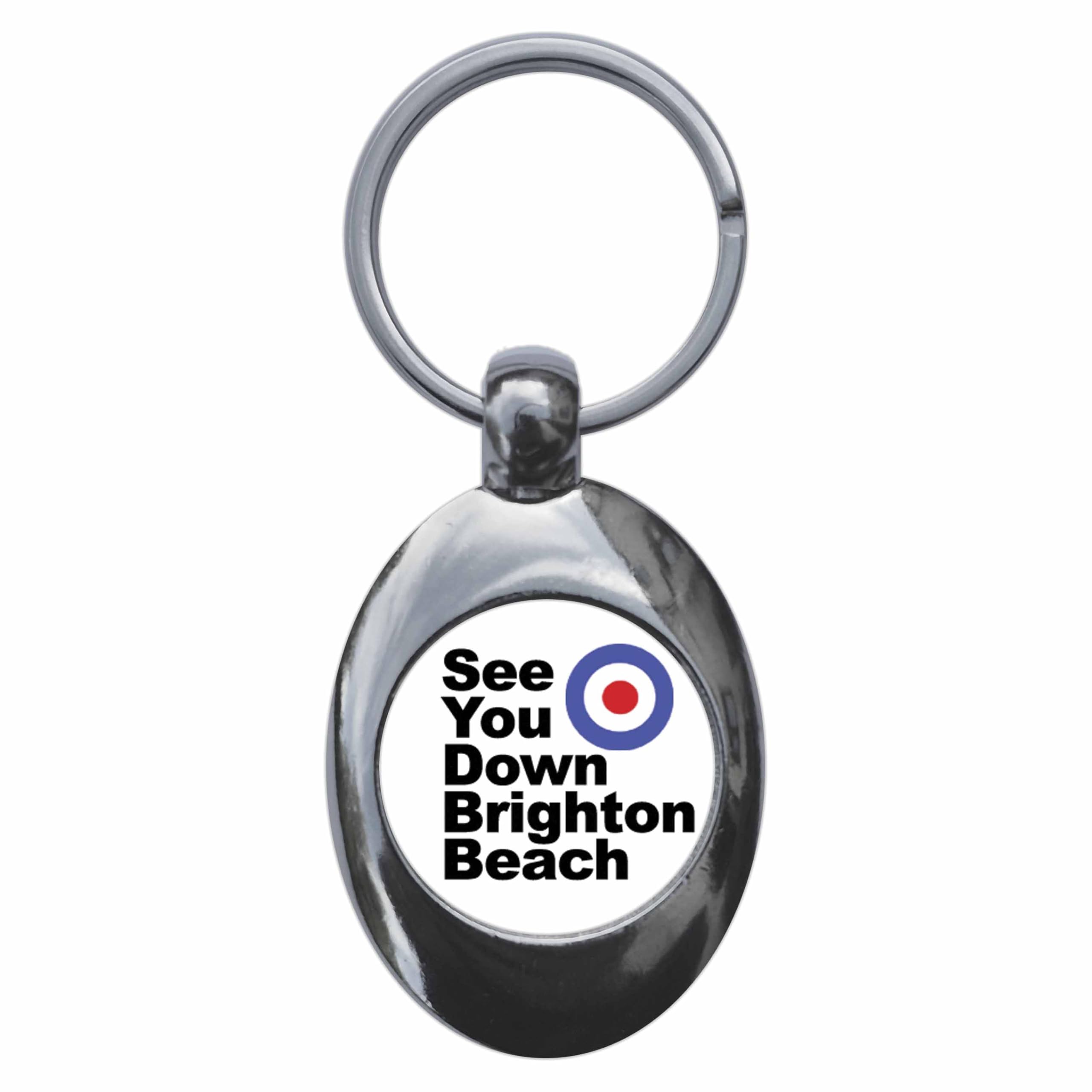 Ozorath See You Down Brighton Beach Mod Keyring Keychain Key Ring Chain With Trolley Coin
