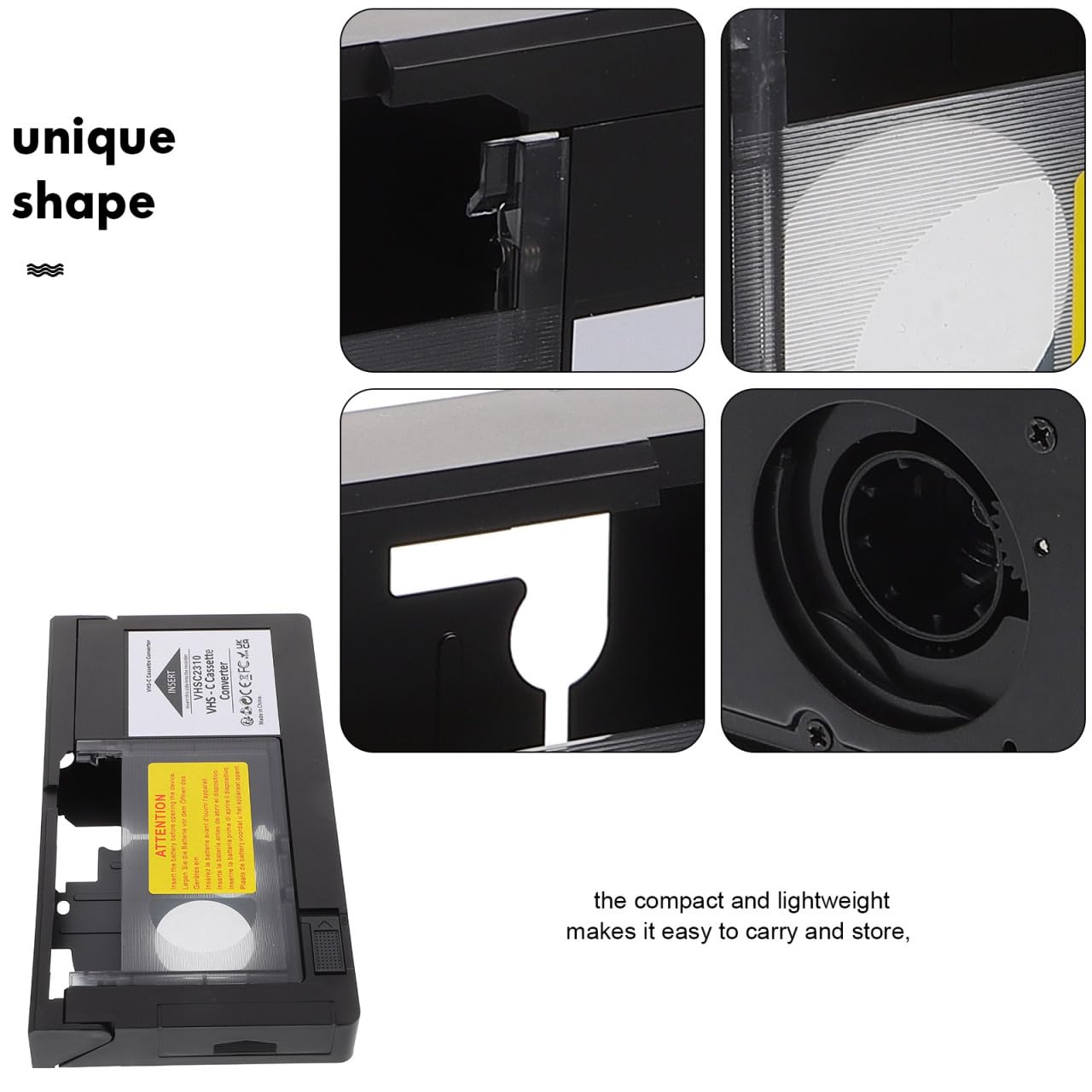 SOIMISS Adaptateur Cassette VHS-C vers Boitier Conversion Numerique Lecteur Camescope Magnetoscope Numerisation Video Archive Famille Souvenir Maison Cinema Transfert Outils Accessoire 7.27 inches
