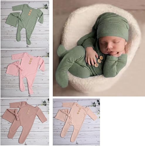 Miniatura 9 de Moda recién nacido niños niñas bebé sesión de fotos accesorios trajes ganchillo ropa sombrero de cola larga pantalones accesorios de fotografía