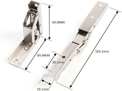 4 Pack 90 Degree Folding Hinge Bracket, Cabinet Hinges for Pull Down Shelf