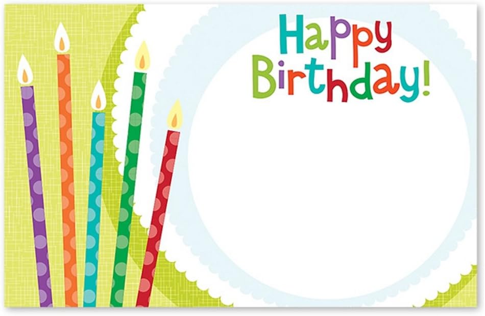 Birthday Candles Enclosure Cards / Gift Tags - 3 1/2 x 2 1/4in. … (50)