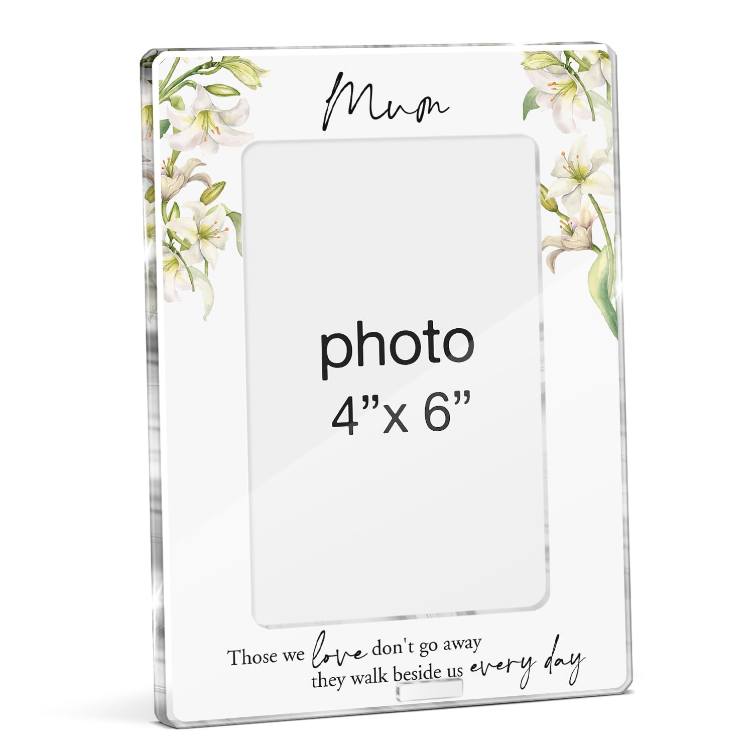 FTRBXT Mum Memorial Gifts Photo Frame, Bereavement Gift Sympathy Remembrance Gifts for Loss of Mom Mother, in Loving Memory Mum Acrylic Picture Frames 4 x 6 Inch Photo