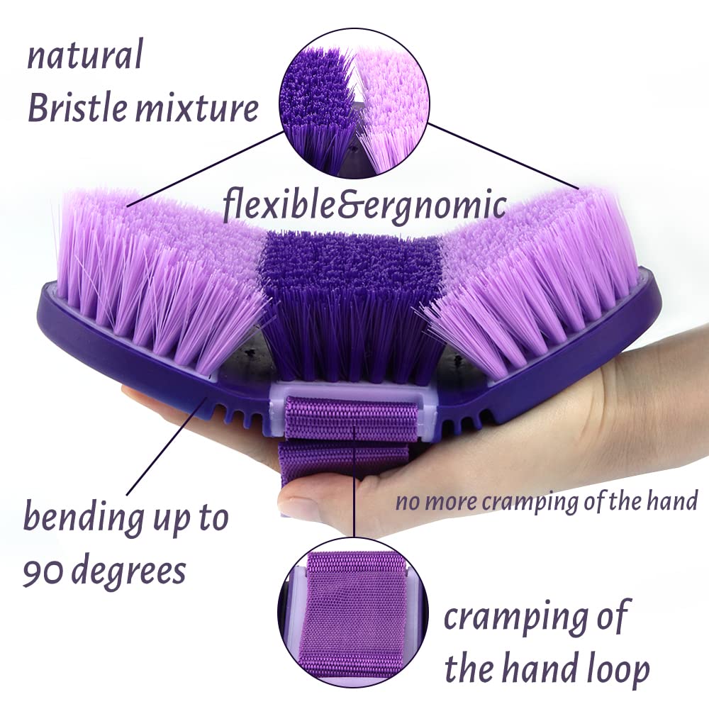 Hillylolly Spazzola Cavallo Morbida per Toelettatura Pulire Cavalli Flessibile Ergonomica Animali Domestici