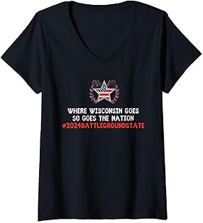 Womens Wisconsin 2024 Election Battleground State Voter Influence V-Neck T-Shirt