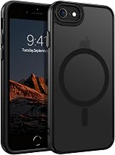 BENTOBEN Magnetic Case for iPhone 7 Plus & iPhone 8 Plus Case [Compatible with Magsafe] Wireless Charging Case Cover Case Translucent Matte Plating Protection Military Grade Anti-scratch -Black