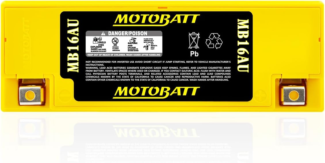MotoBatt MB16AU (12V 20.5 Amp) 230CCA Factory Activated QuadFlex AGM Battery