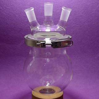 NANSHIN,2000ML 3-Neck Reaction Flask,24/40,Separately Flask with Easily Clamp,2L Reactor