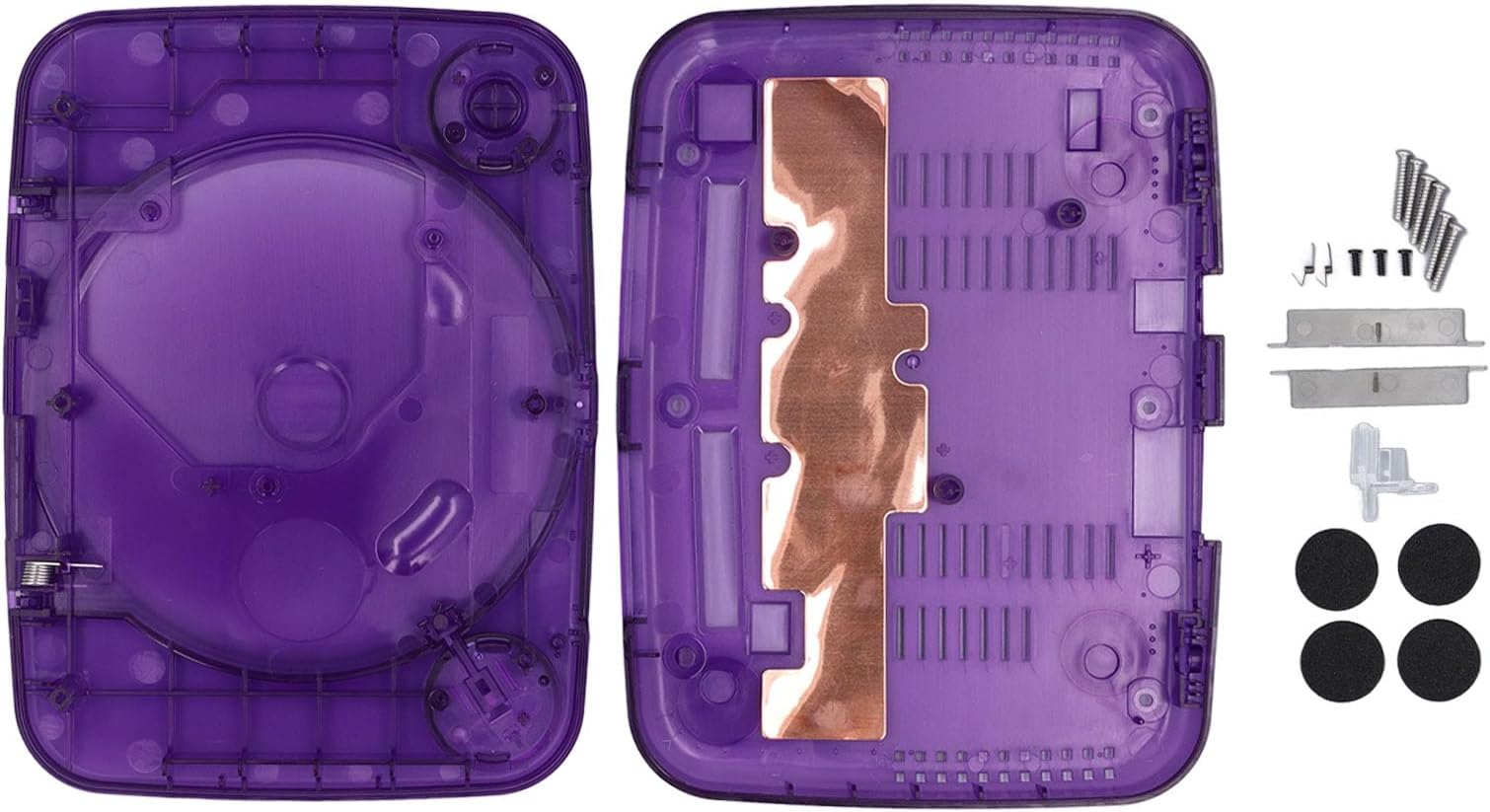 Translucent Replacement Shell for PS1, Console Replacement Case, Retro Gaming Housing with Top and Bottom Covers, Compatible with SCPH 001 SCPH 101 SCPH 102 SCPH 103 All Versions (Translucent Purple)