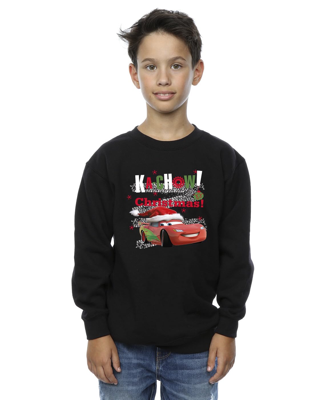Absolute Cult Boys Black Disney Cars Kachow Christmas Sweatshirt 5-6 Years