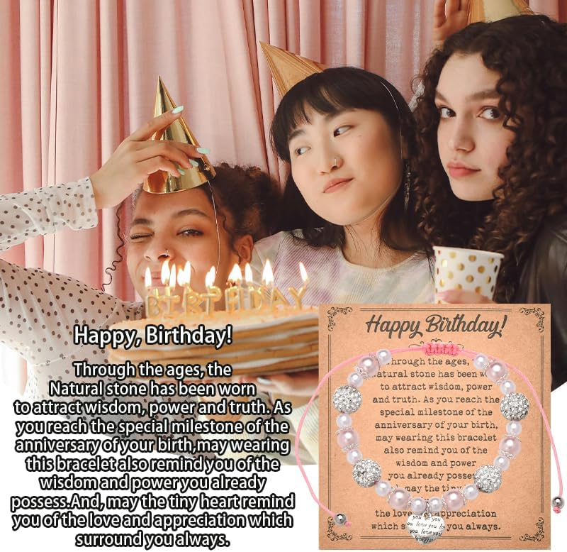 Happy Birthday Bracelet Gift for Women Men Birthday Bead Bracelet Bday Presents Accessories Birthday Gift Ideas for Her Him - Image 2