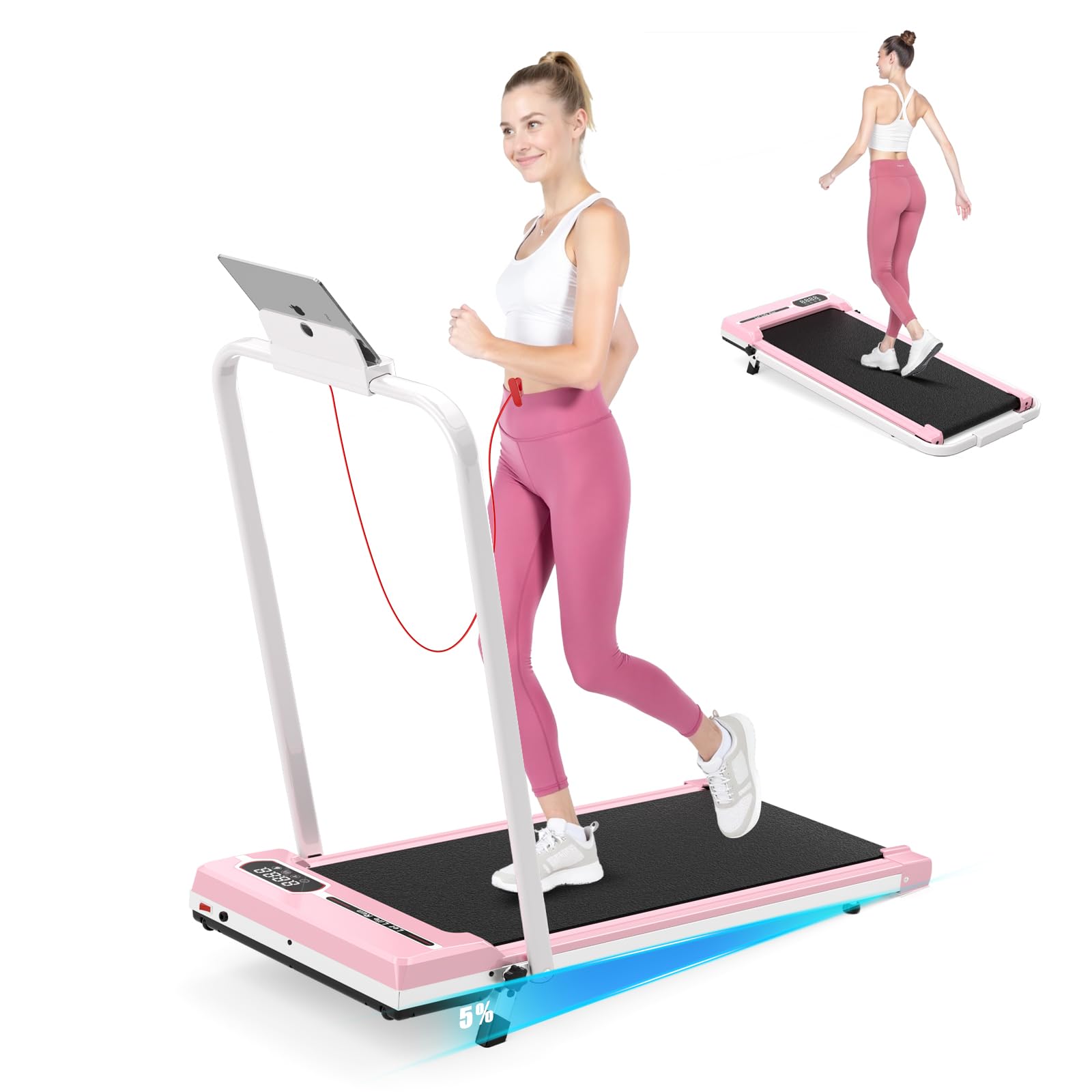 Gywowken Incline Walking Pad with Handle Bar