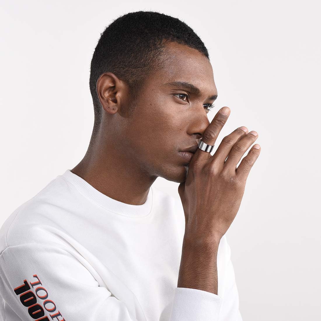 ChicSilver Customizable 925 Sterling Silver Rings for Women Mens High Polished Plain Dome Engagement Band Adjustable Flat Wide Cuff Ring, Width 5/10/15MM - Image 3